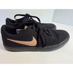 Nike SB Skate Shoes Check Black Rose Gold Canvas Women's 7.5 EU 38.5